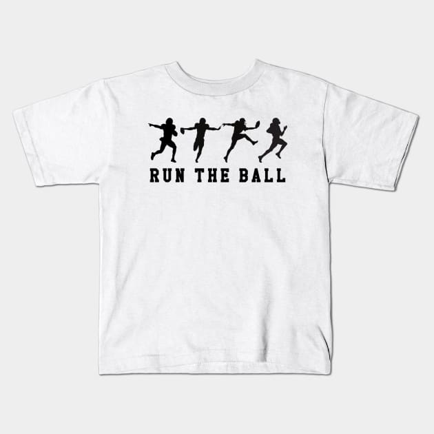 Run The Ball USA Football Kids T-Shirt by Teessential